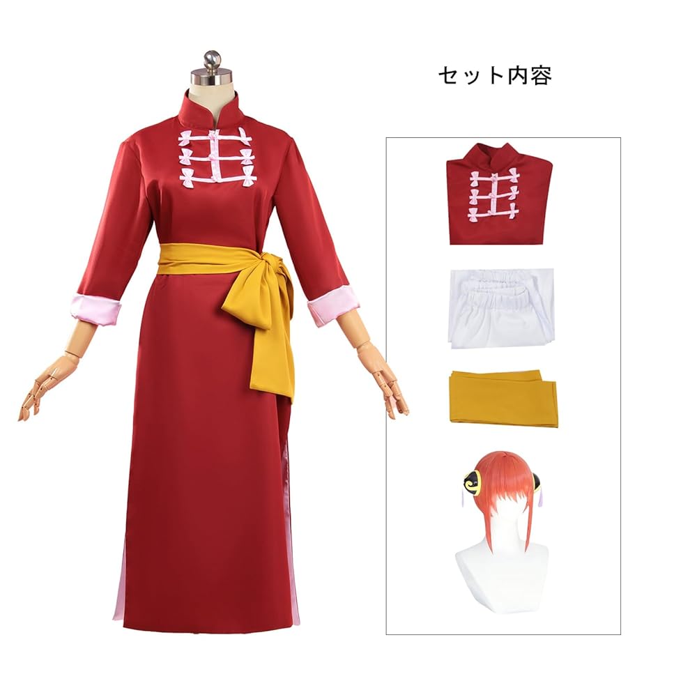 銀魂　神楽　コスプレ衣装　髪飾りセット Amazon.co.jp: [ASINKING] 銀魂 神楽 コスプレ衣装 ウィッグ付き